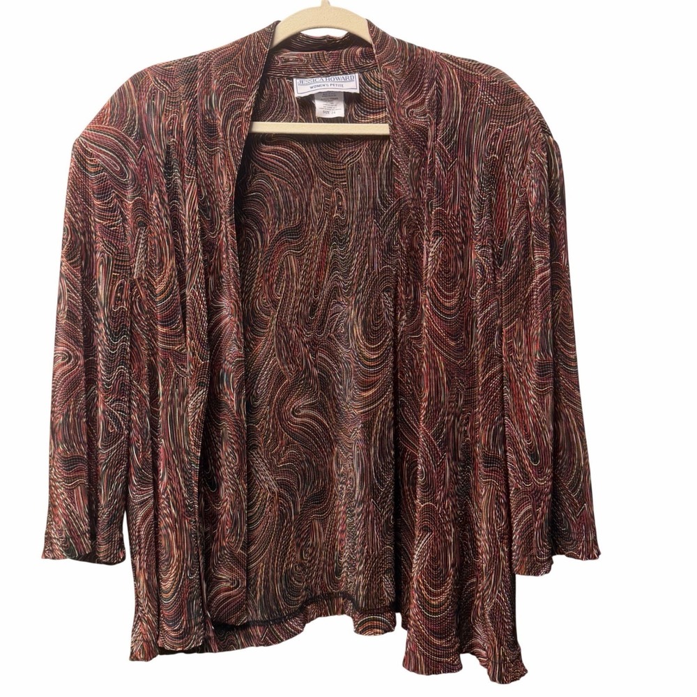 Jessica Howard Vintage Retro Grannycore Boho Whimsigoth Flowy Cardigan Size 24